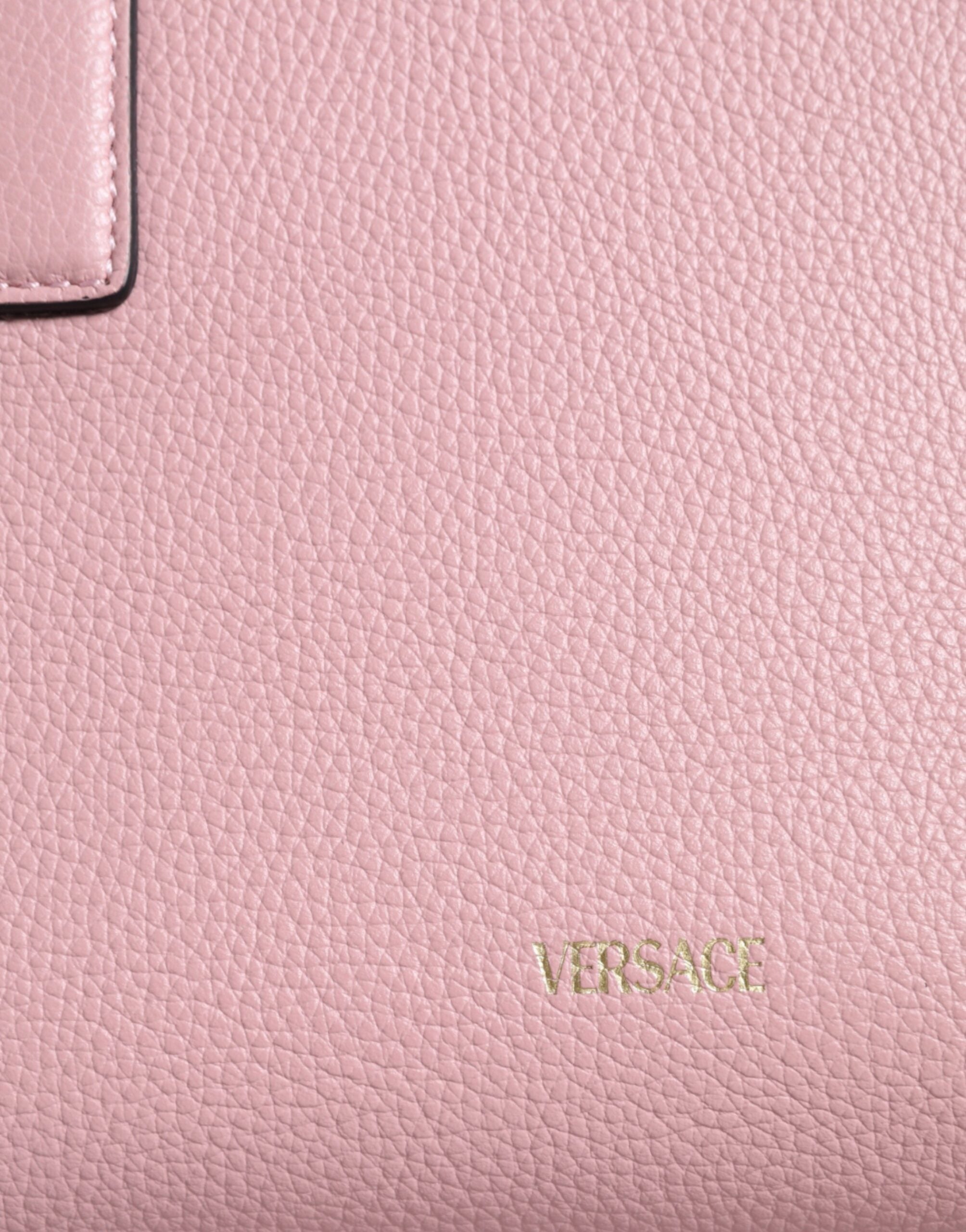 Versace Small Top Handle Grainy Calf Leather Crossbody Pink Bag Glam Steals