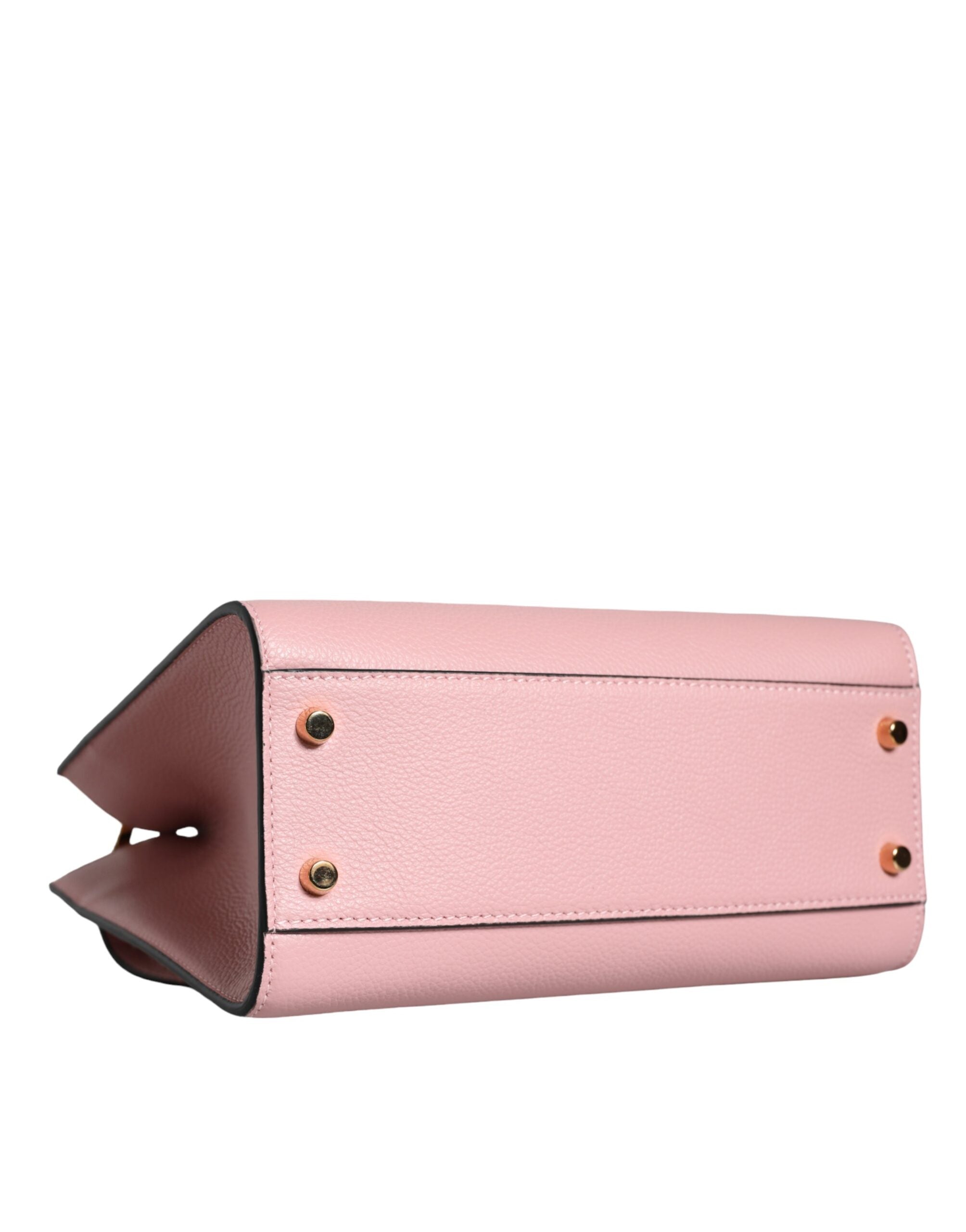 Versace Small Top Handle Grainy Calf Leather Crossbody Pink Bag Glam Steals