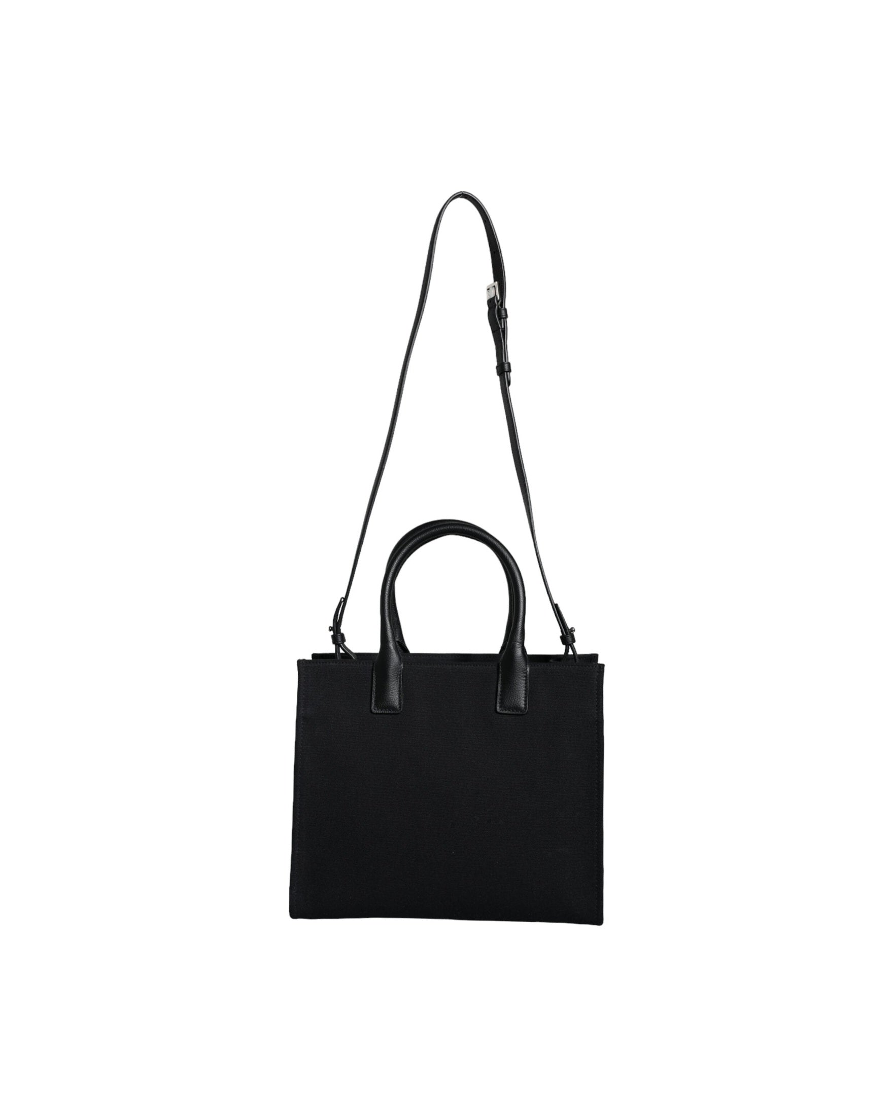 Versace Top Handle Canvas Leather Logo Crossbody Tote Black Bag Glam Steals