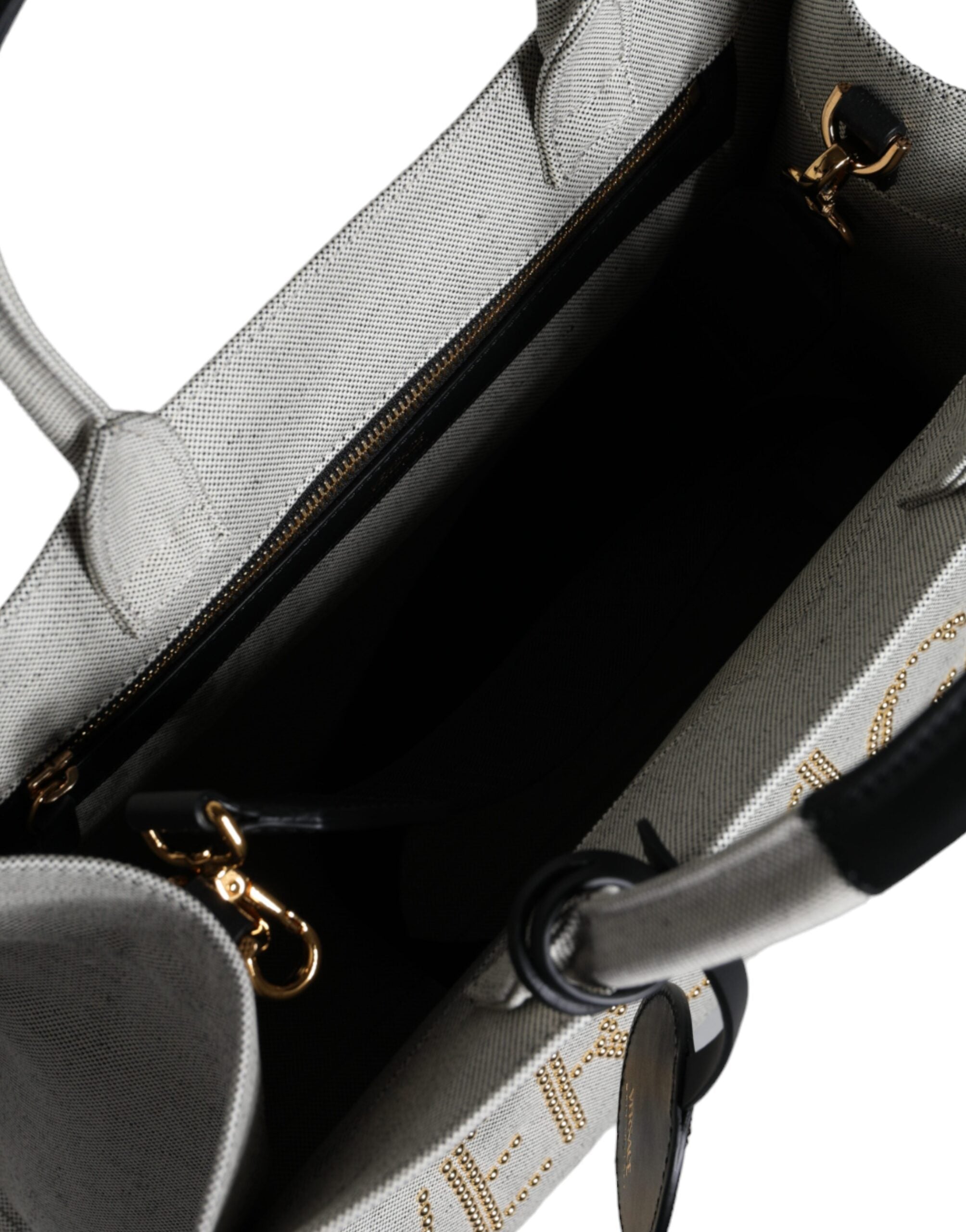 Versace Top Handle Canvas Leather Logo Crossbody Tote White Bag Glam Steals