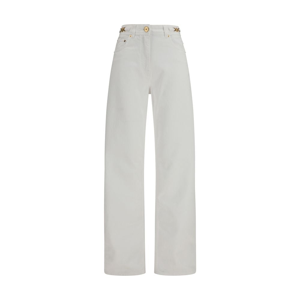 Versace White Cotton Straight Leg Jeans Glam Steals