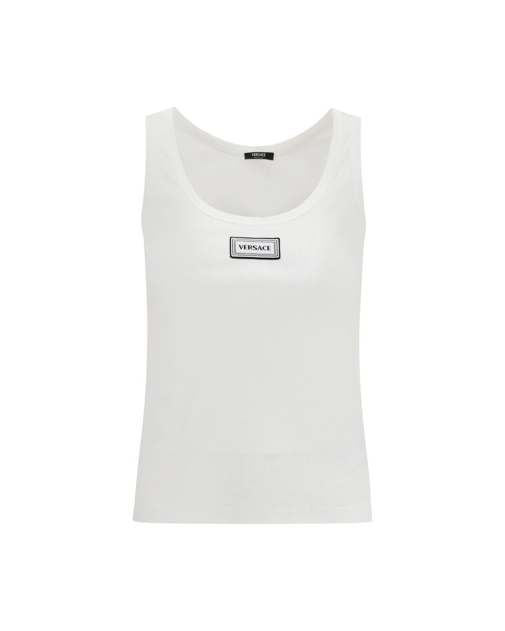 Versace White Cotton Top Tank Tops