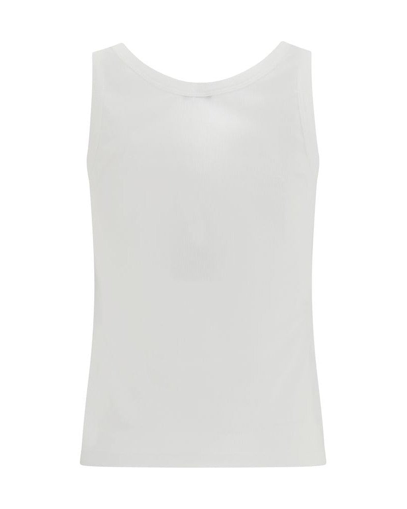 Versace White Cotton Top Tank Tops