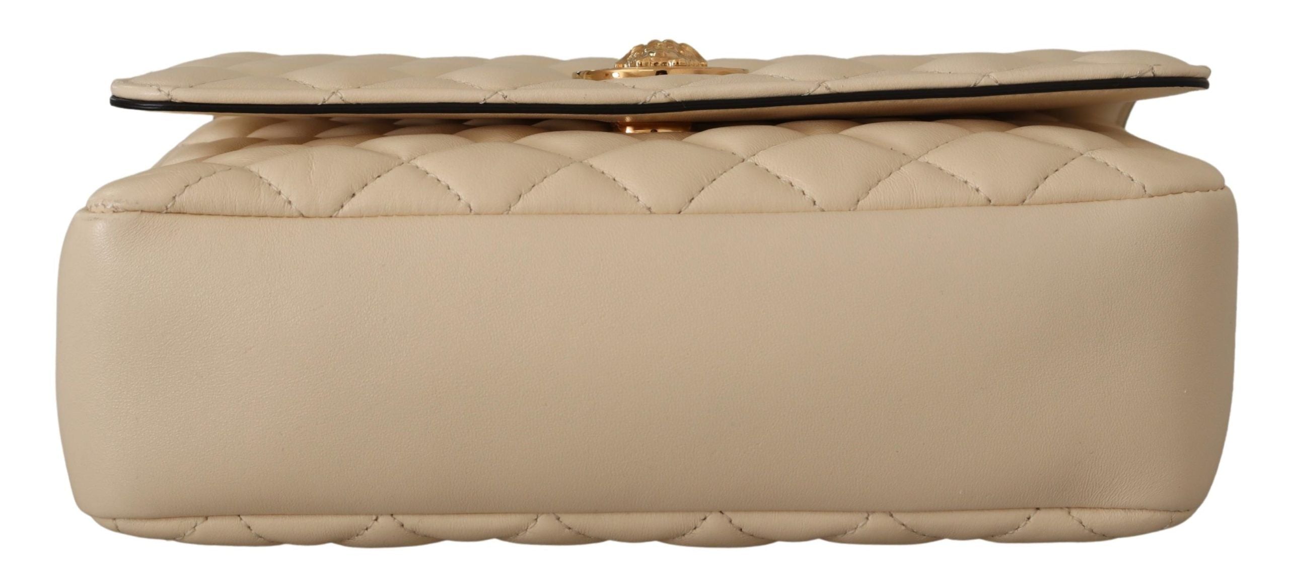 Versace White Leather Elegant Nappa Shoulder Bag Glam Steals