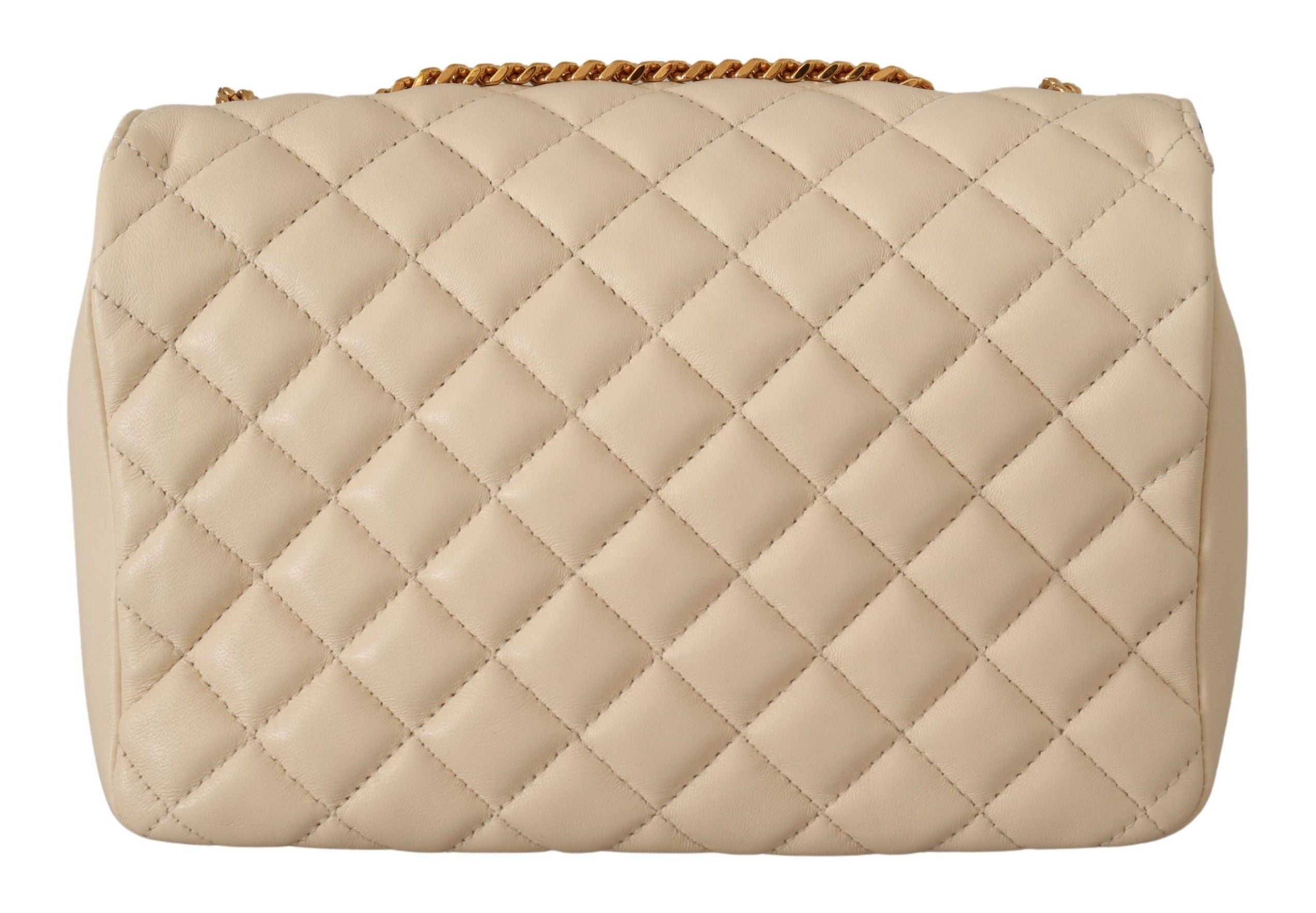 Versace White Leather Elegant Nappa Shoulder Bag Glam Steals