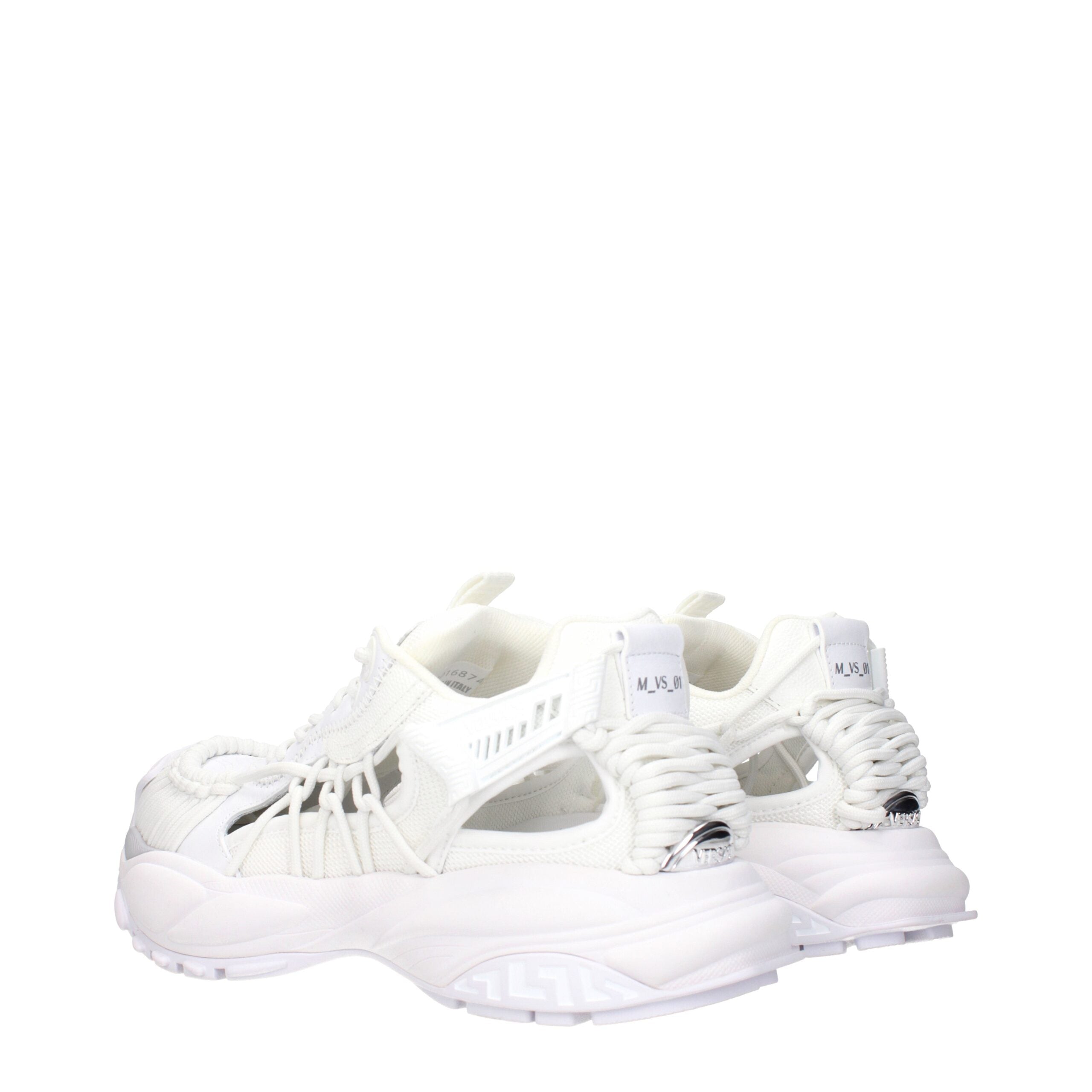 Versace White Leather Low Top Glam Steals