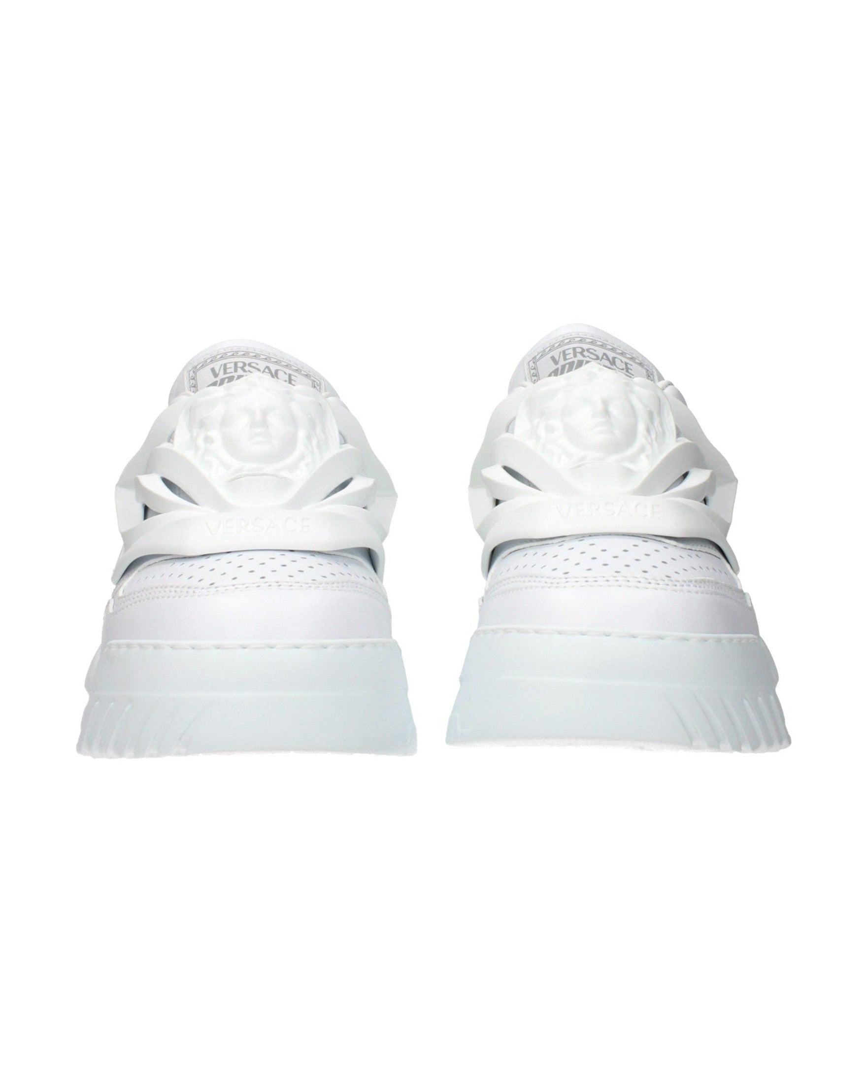 Versace White Leather Low Top Sneakers Glam Steals