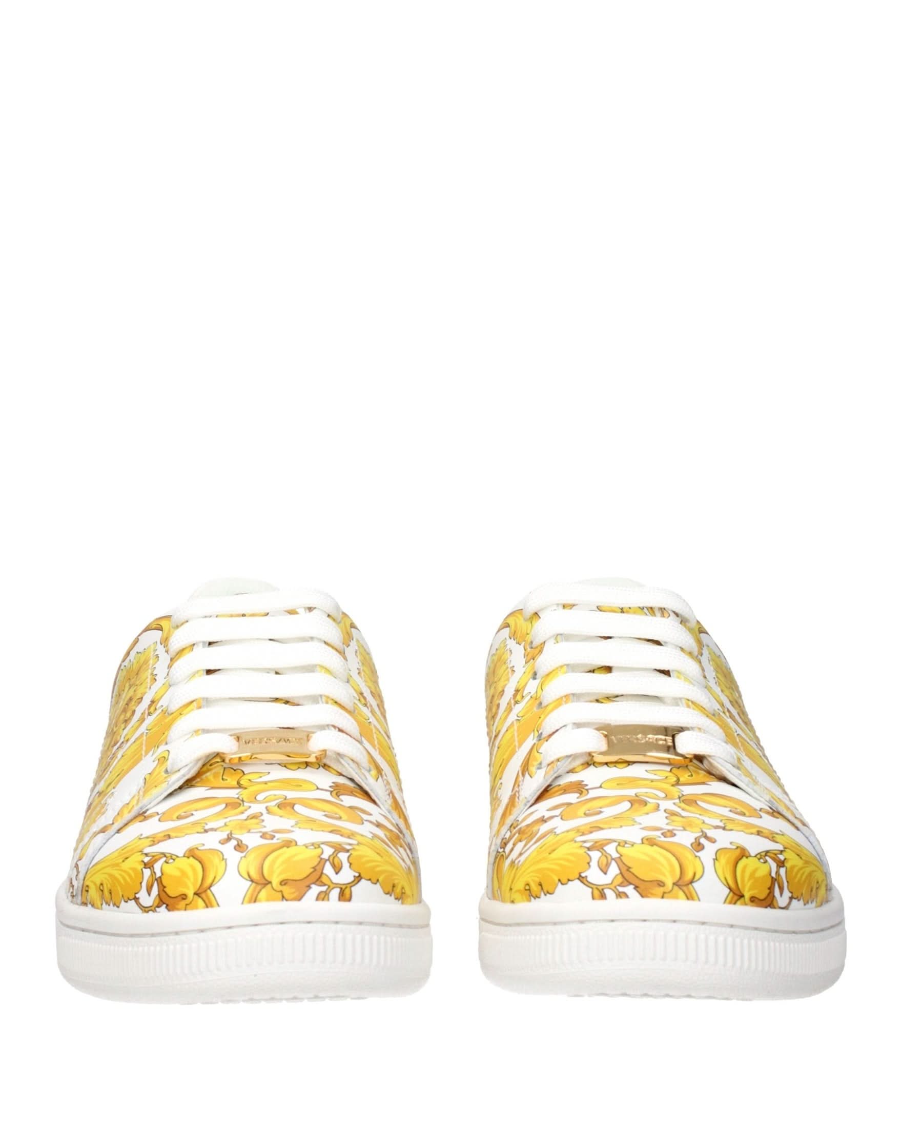 Versace White Leather Sneakers Glam Steals