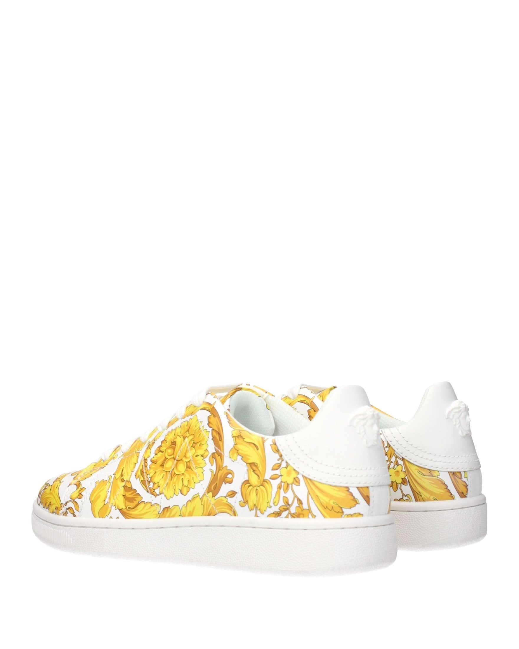 Versace White Leather Sneakers Glam Steals