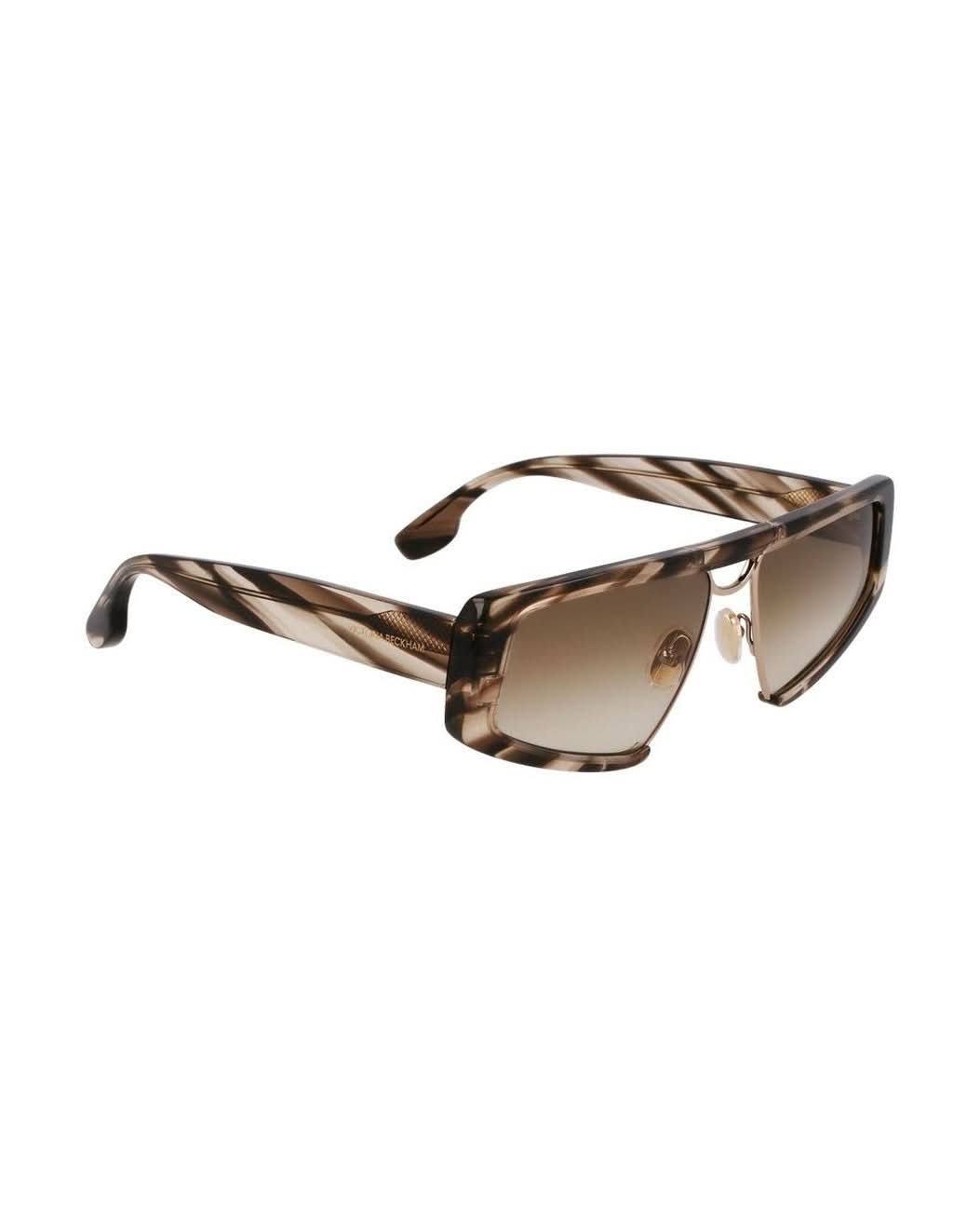 Victoria Beckham Brown Metal Plastic Sunglasses