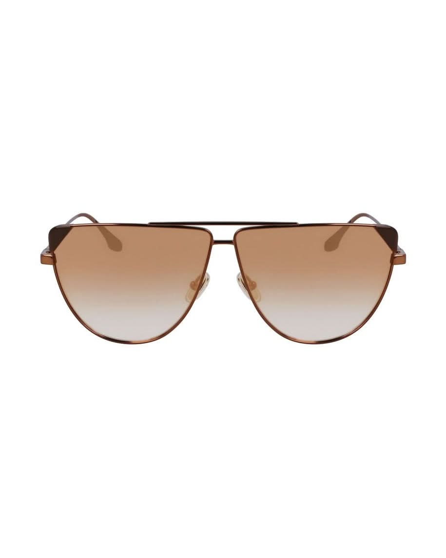 Victoria Beckham Brown Metal Sunglasses Sunglasses