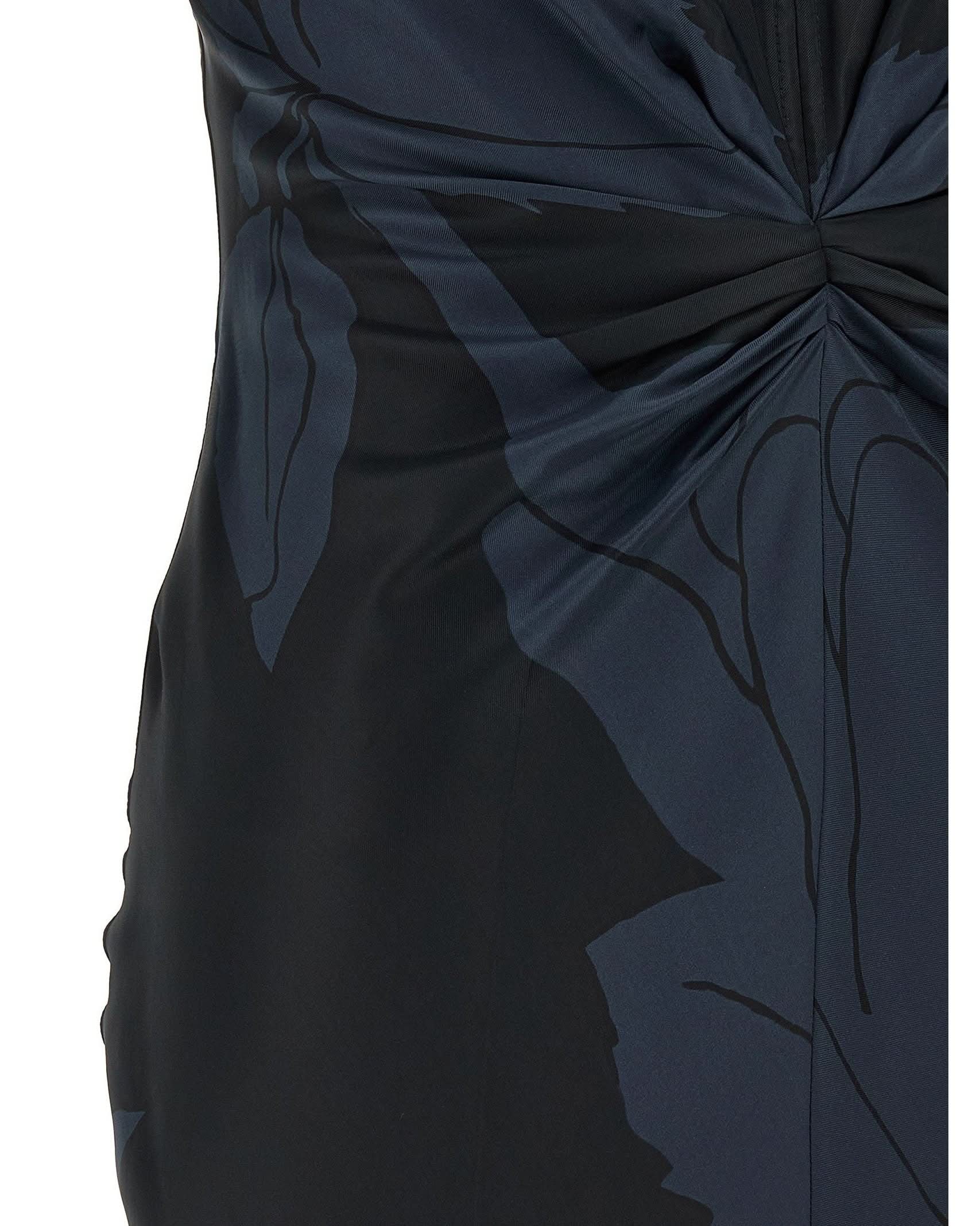 Victoria Beckham Gathered V Neck Midi Dress Glam Steals