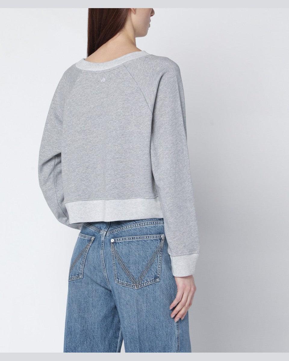 Victoria Beckham Grey Constance Sweatshirt in Mélange Glam Steals