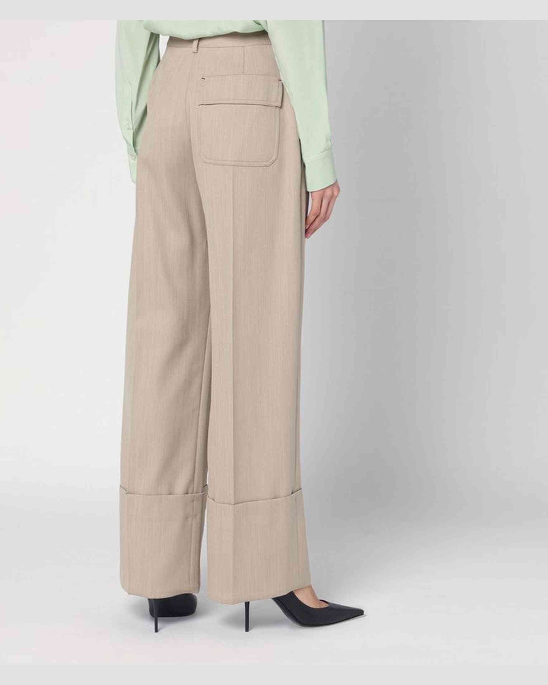 Victoria Beckham Wool Wide Mandarin Colour Pant Glam Steals