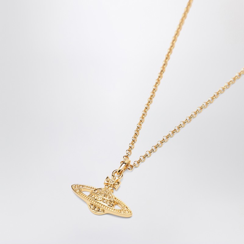 Vivienne Westwood Gold Mini Bas Relief Pendant Necklace In Glam Steals