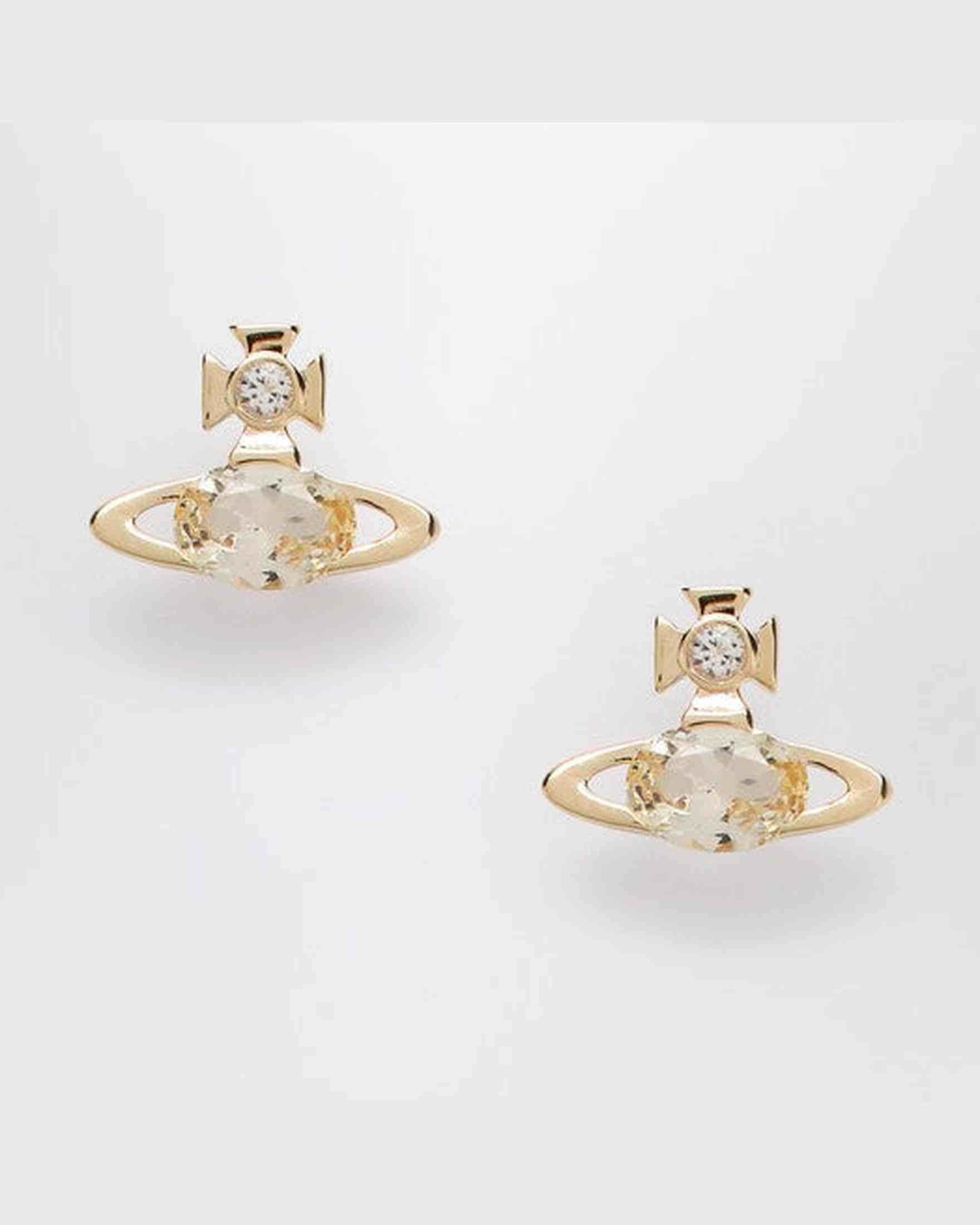 Vivienne Westwood Gold Nano Solitaire Earrings Glam Steals