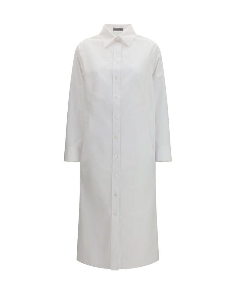 White Cotton Casual Dress Glam Steals
