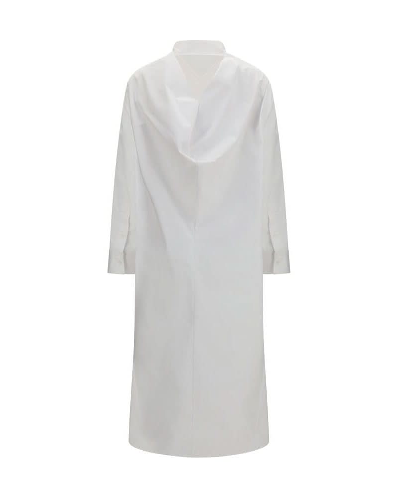 White Cotton Casual Dress Glam Steals