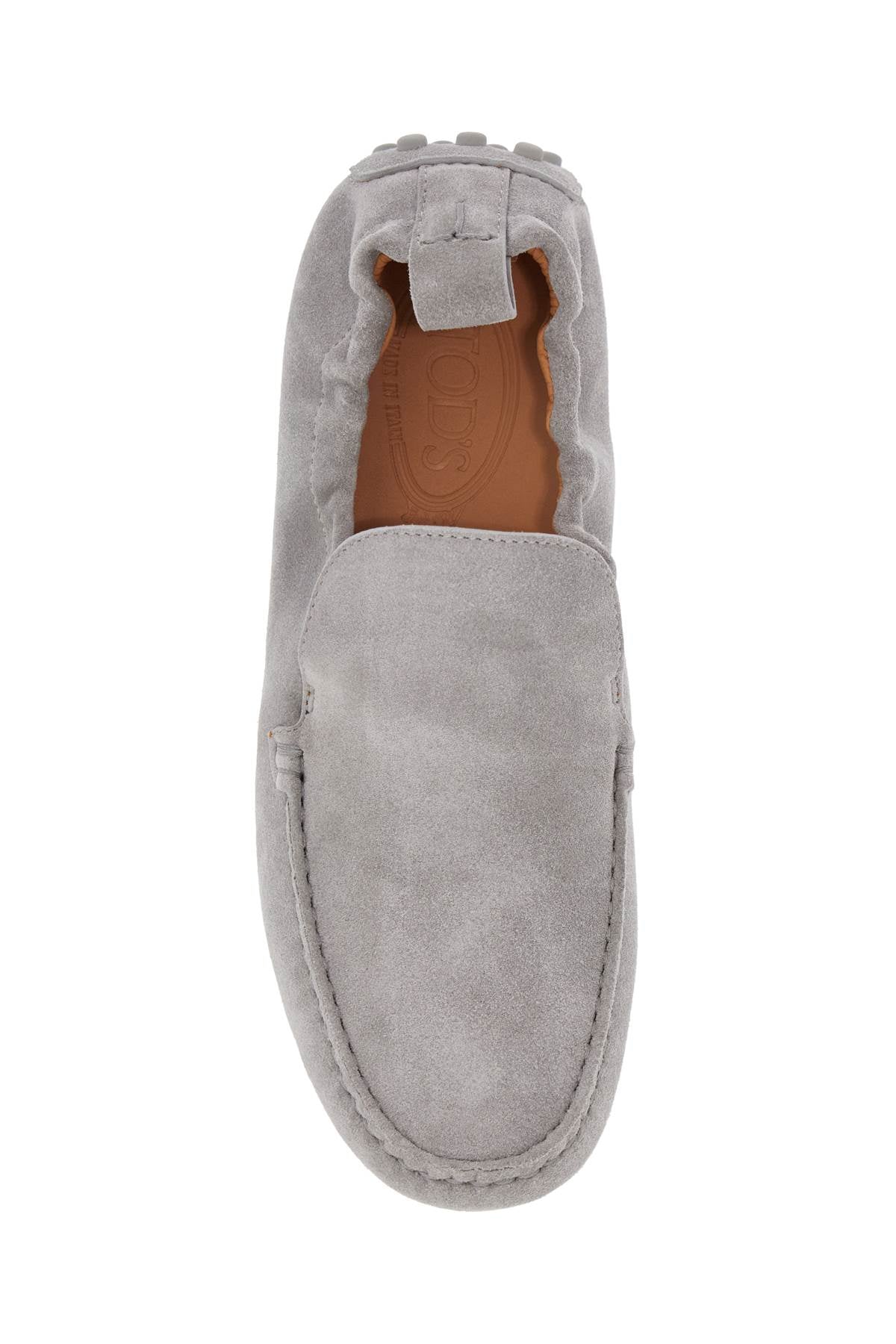 Tods Light Calfskin Womens Gray Loafers