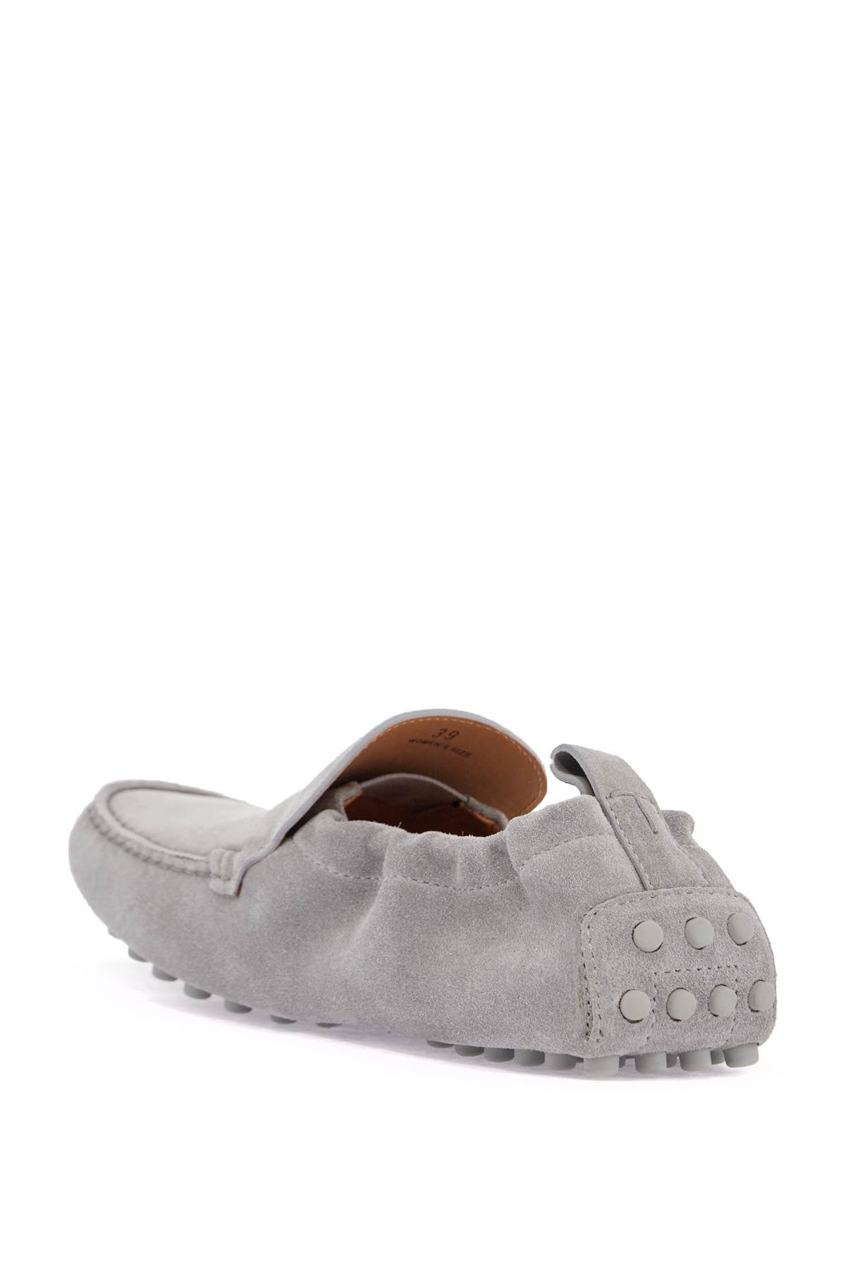 Tods Light Calfskin Womens Gray Loafers