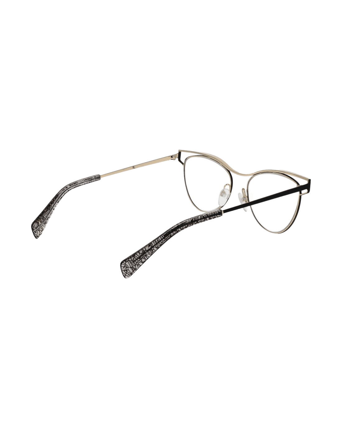 Yohji Yamamoto Black Metal Cat-Eye Glasses Eyeglasses
