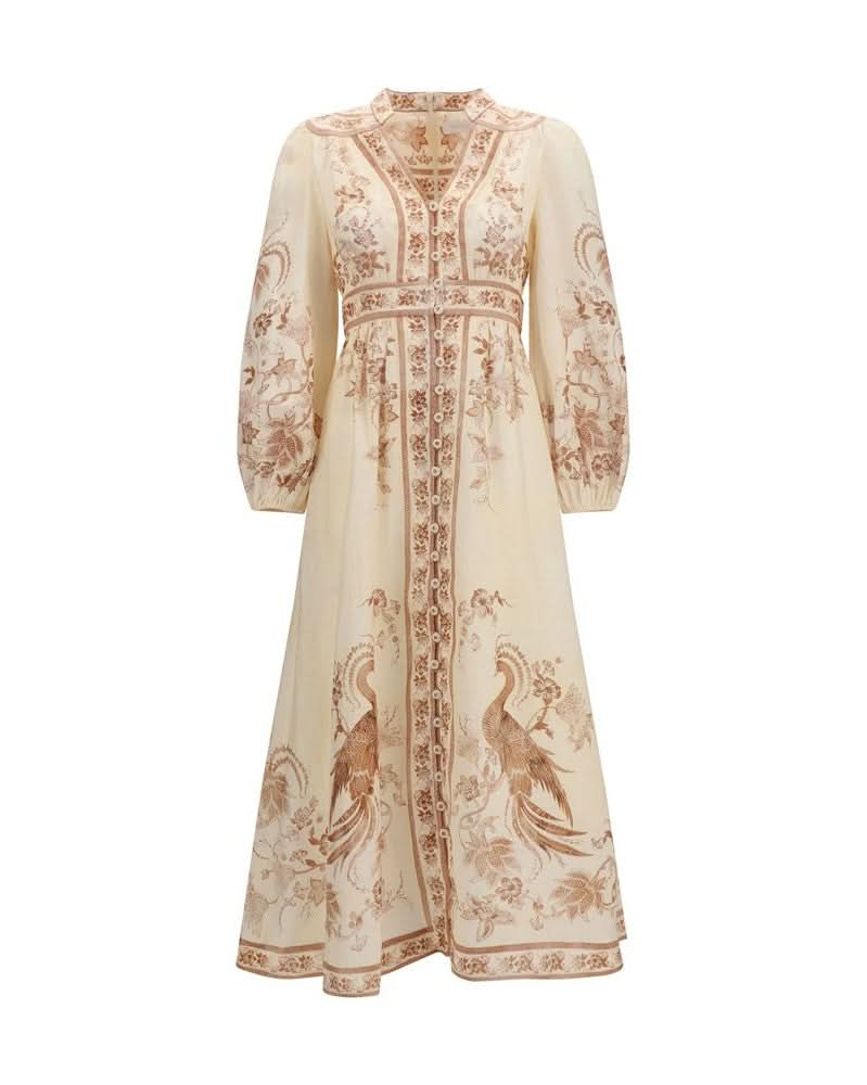 Zimmermann Beige Linen Casual Dress Glam Steals