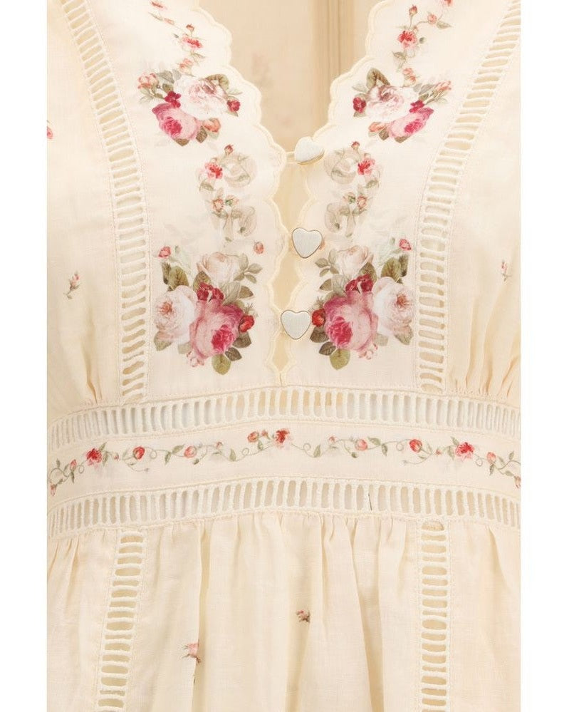 Zimmermann Beige Linen Casual Dress Glam Steals