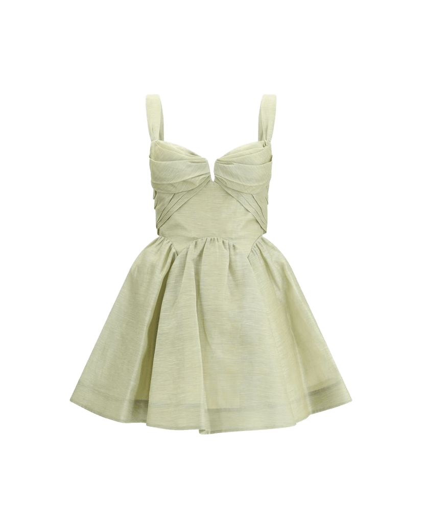 Zimmermann Green Linen Casual Dress Glam Steals