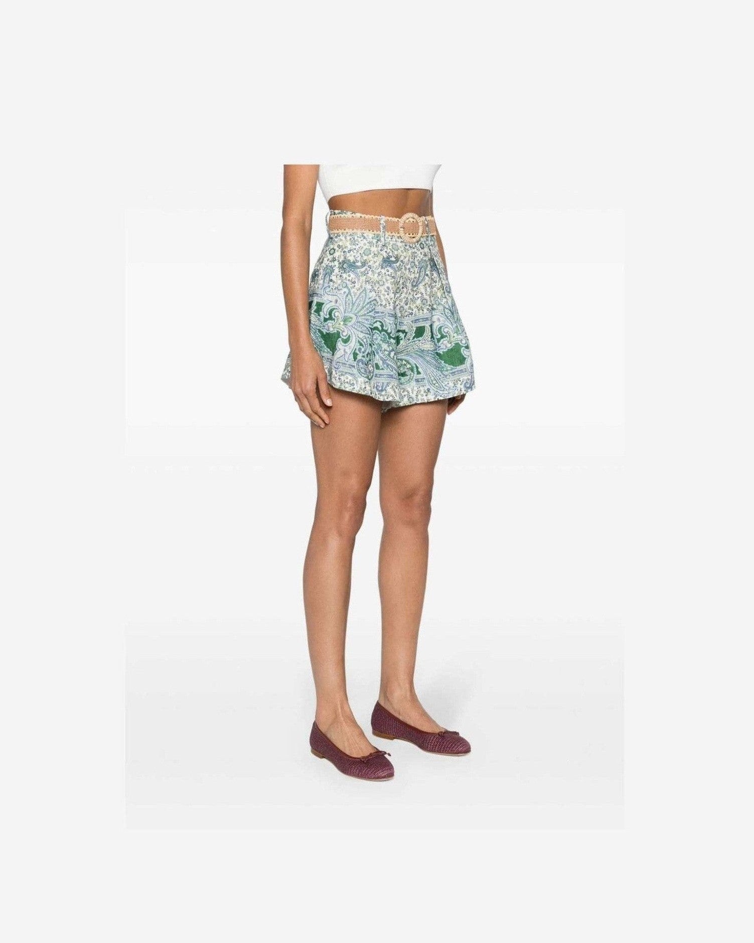 Zimmermann Green Shorts Glam Steals