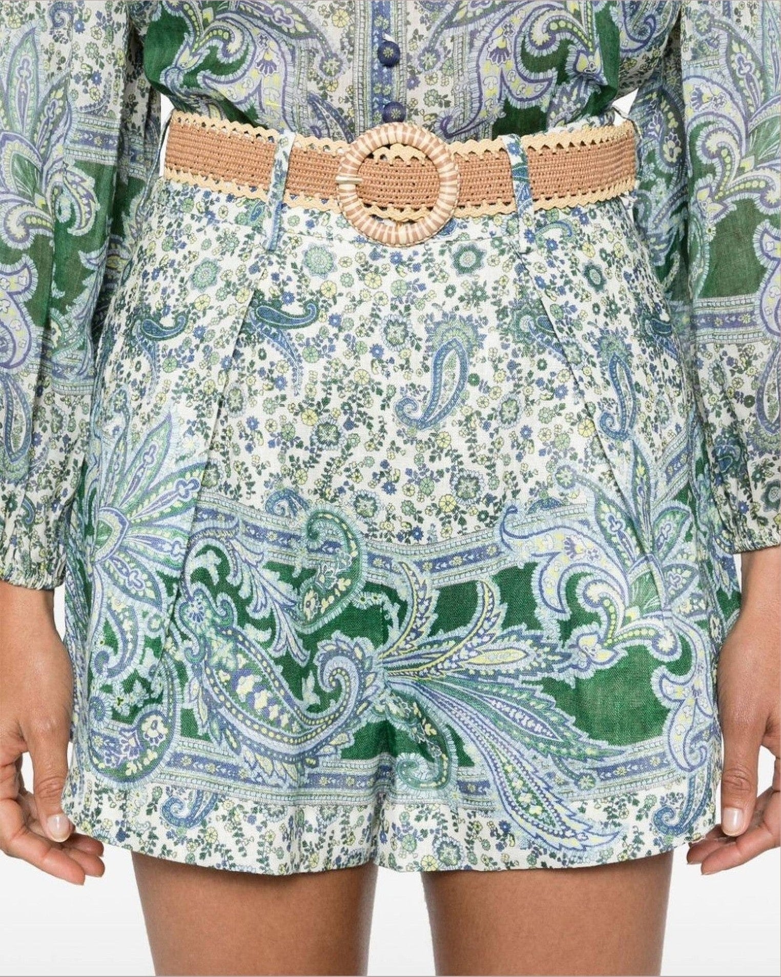 Zimmermann Green Shorts Glam Steals