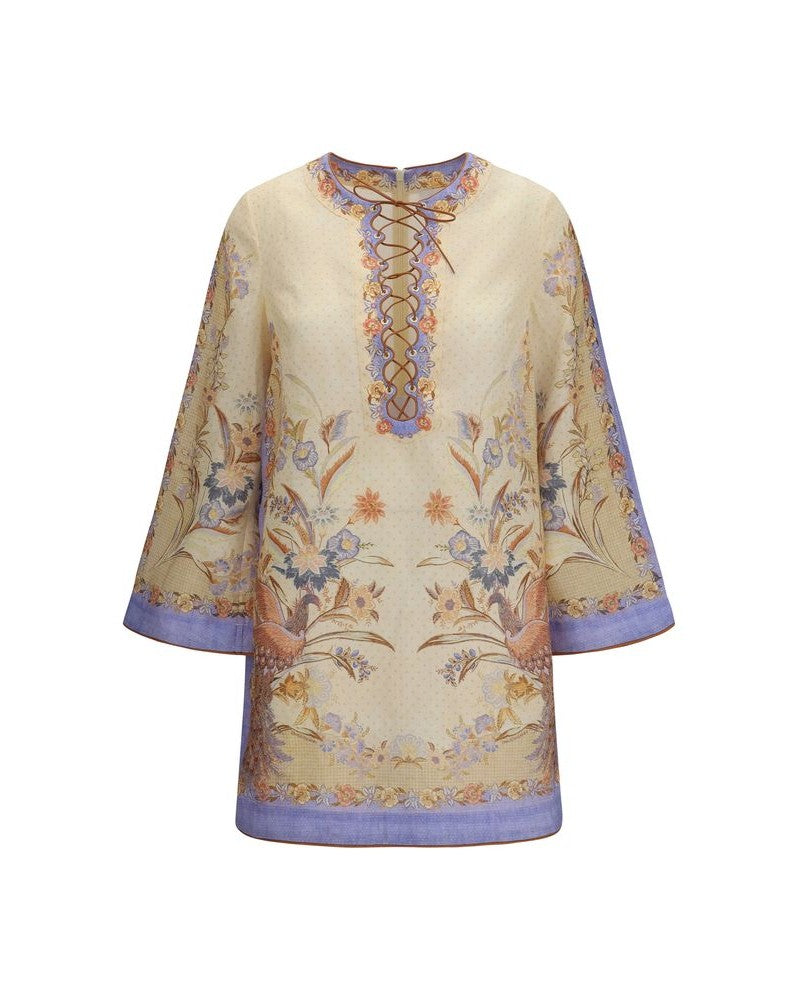 Zimmermann Multicolor Linen Casual Dress Glam Steals
