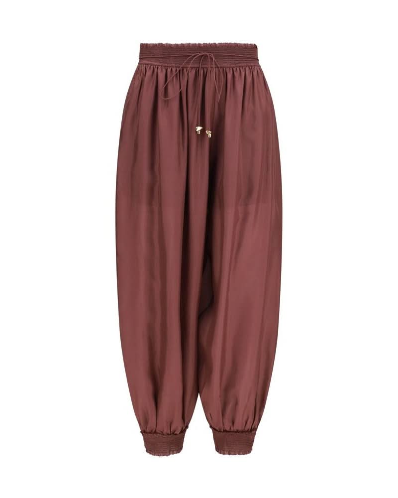 Zimmermann Silk Bordeaux Casual Pant Glam Steals
