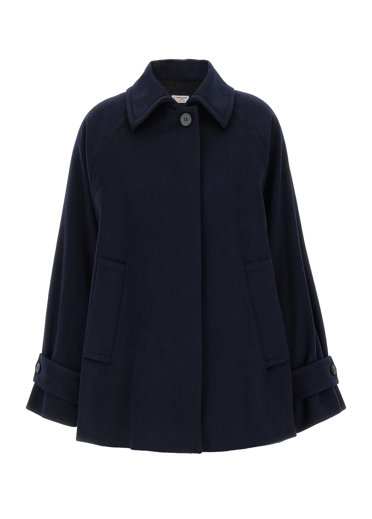 Alberto Biani Wrap Coat in blue, Virgin Wool