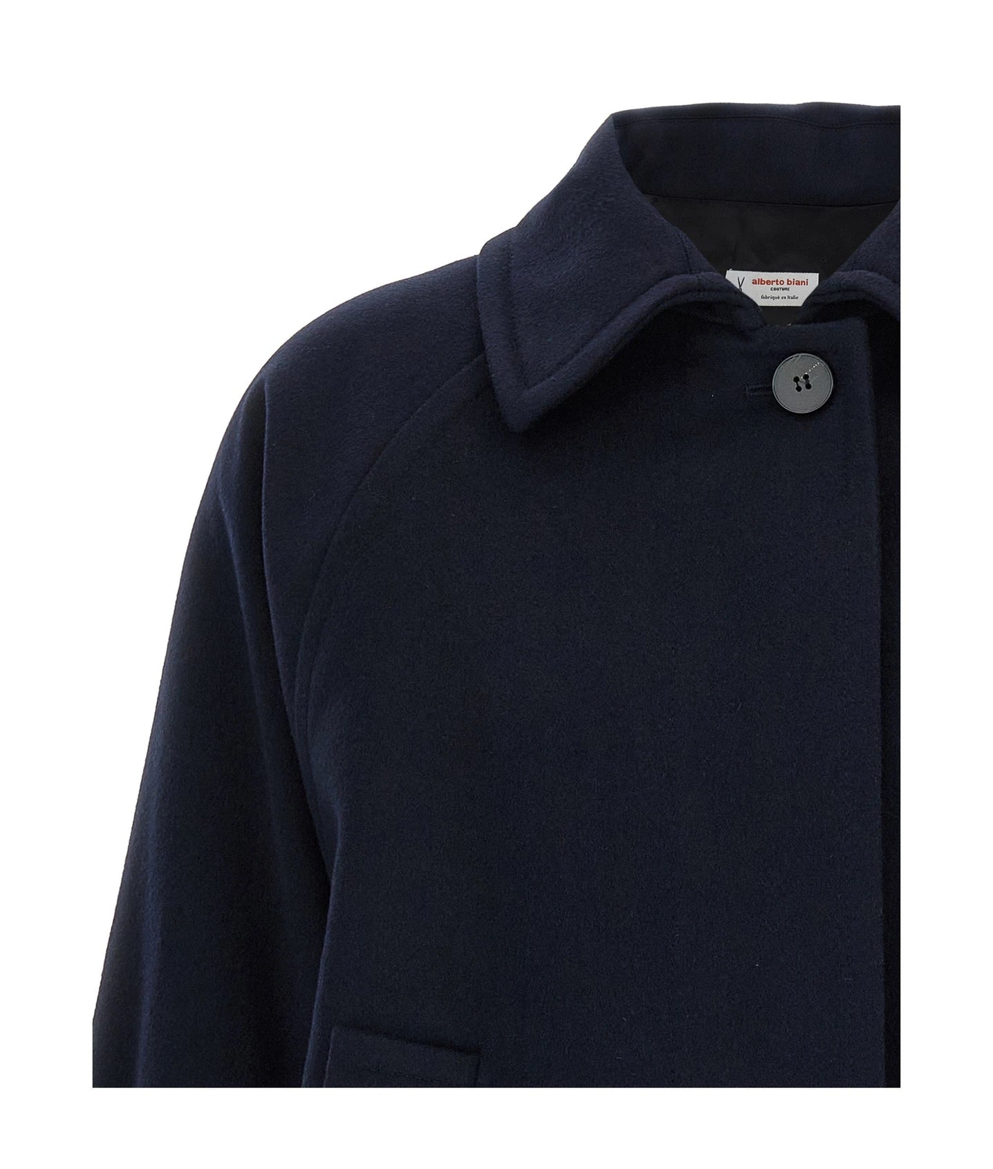 Alberto Biani Wrap Coat in blue, Virgin Wool — view 3