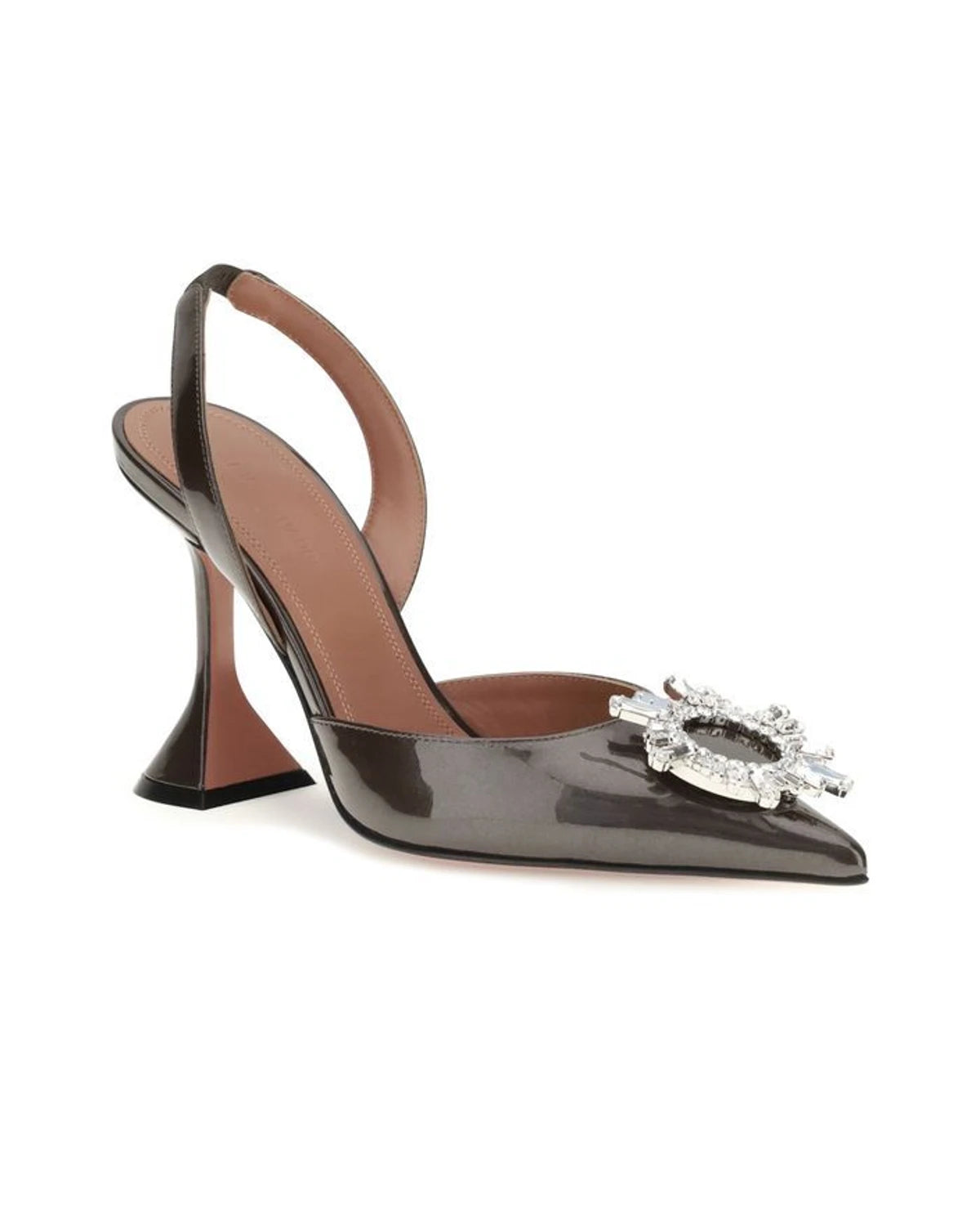 Amina Muaddi Pumps in brown, Calf Leather — view 2
