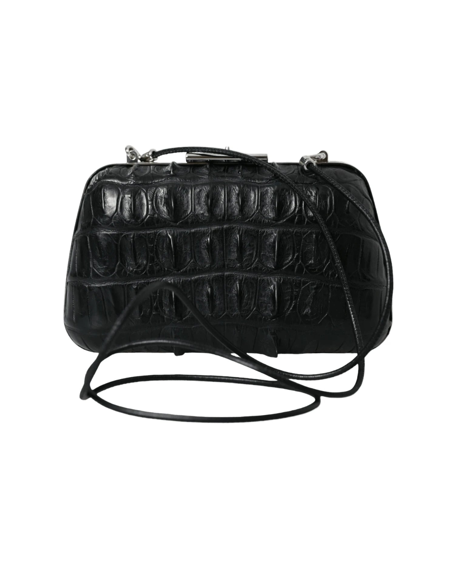 Balenciaga Elegant Crocodile Leather Evening Clutch Glam Steals