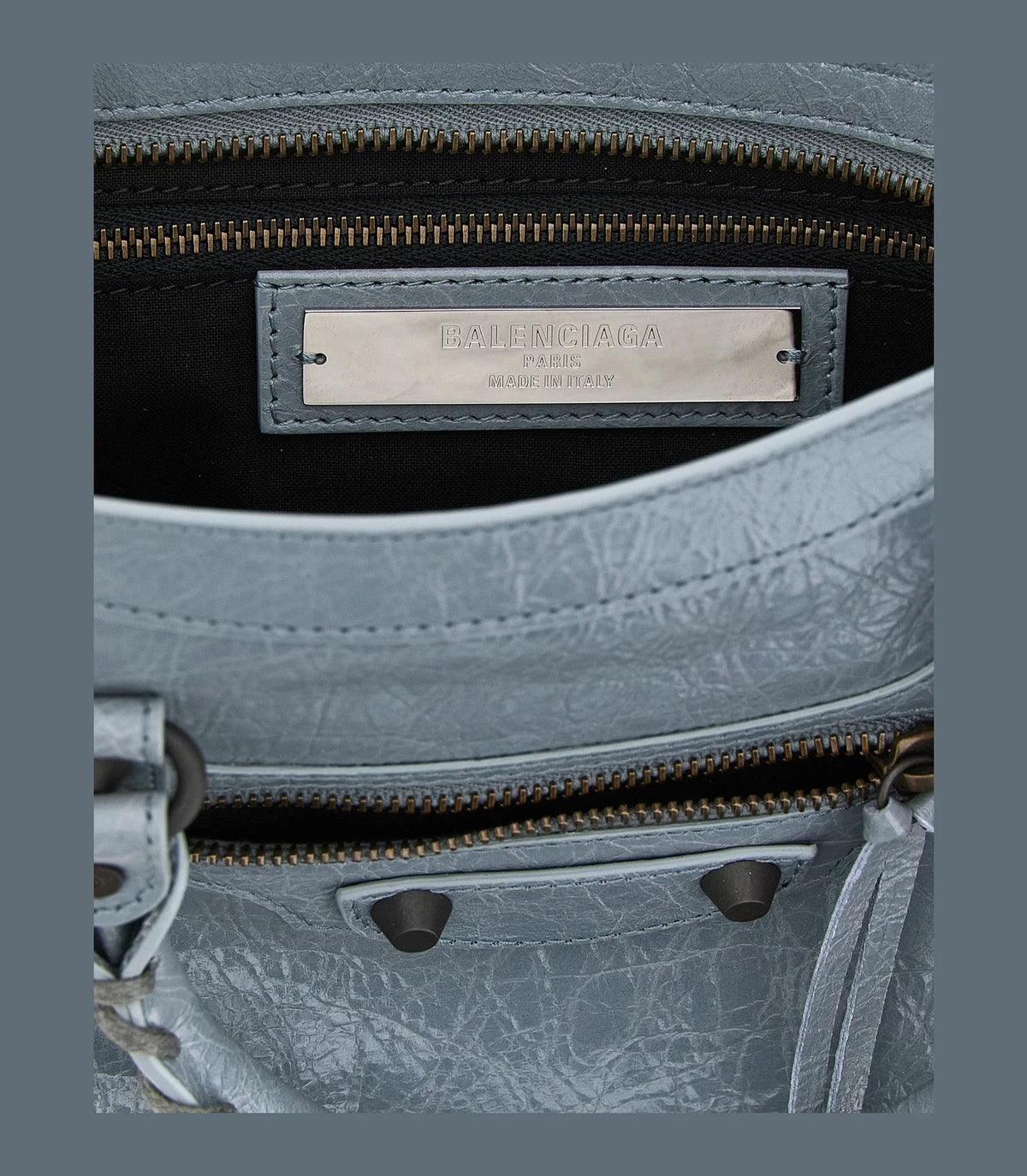 Balenciaga Satchel Bag in gray, Lamb Leather — view 4