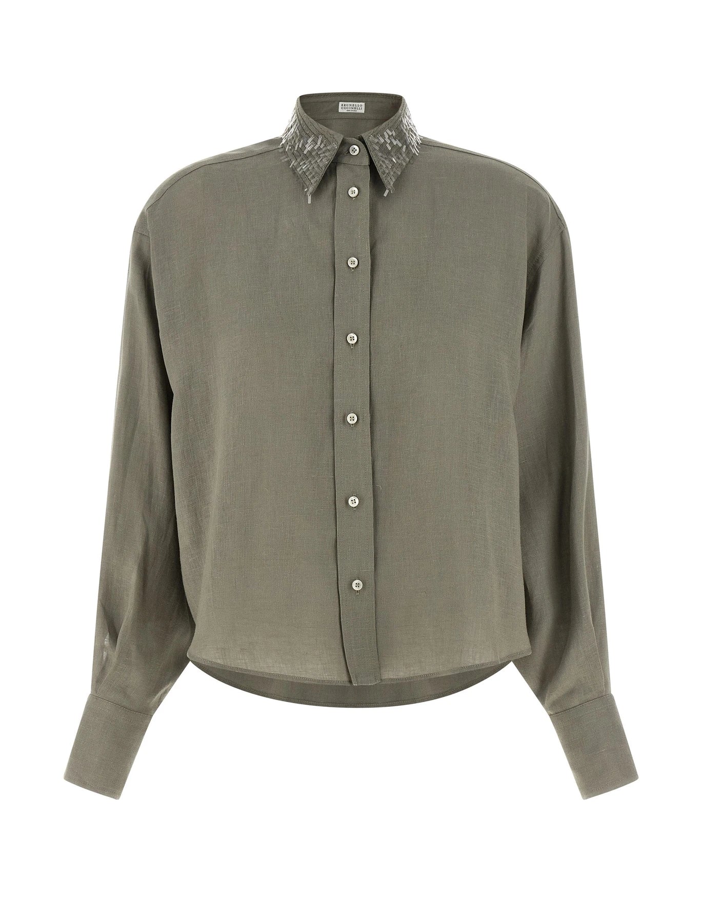 Brunello Cucinelli Blouse in green, Linen