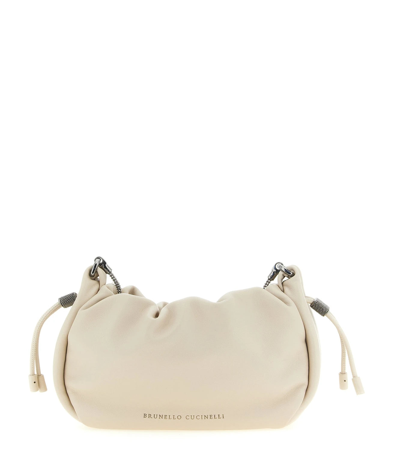 Brunello Cucinelli Cross Body Bag in white, Lamb Leather