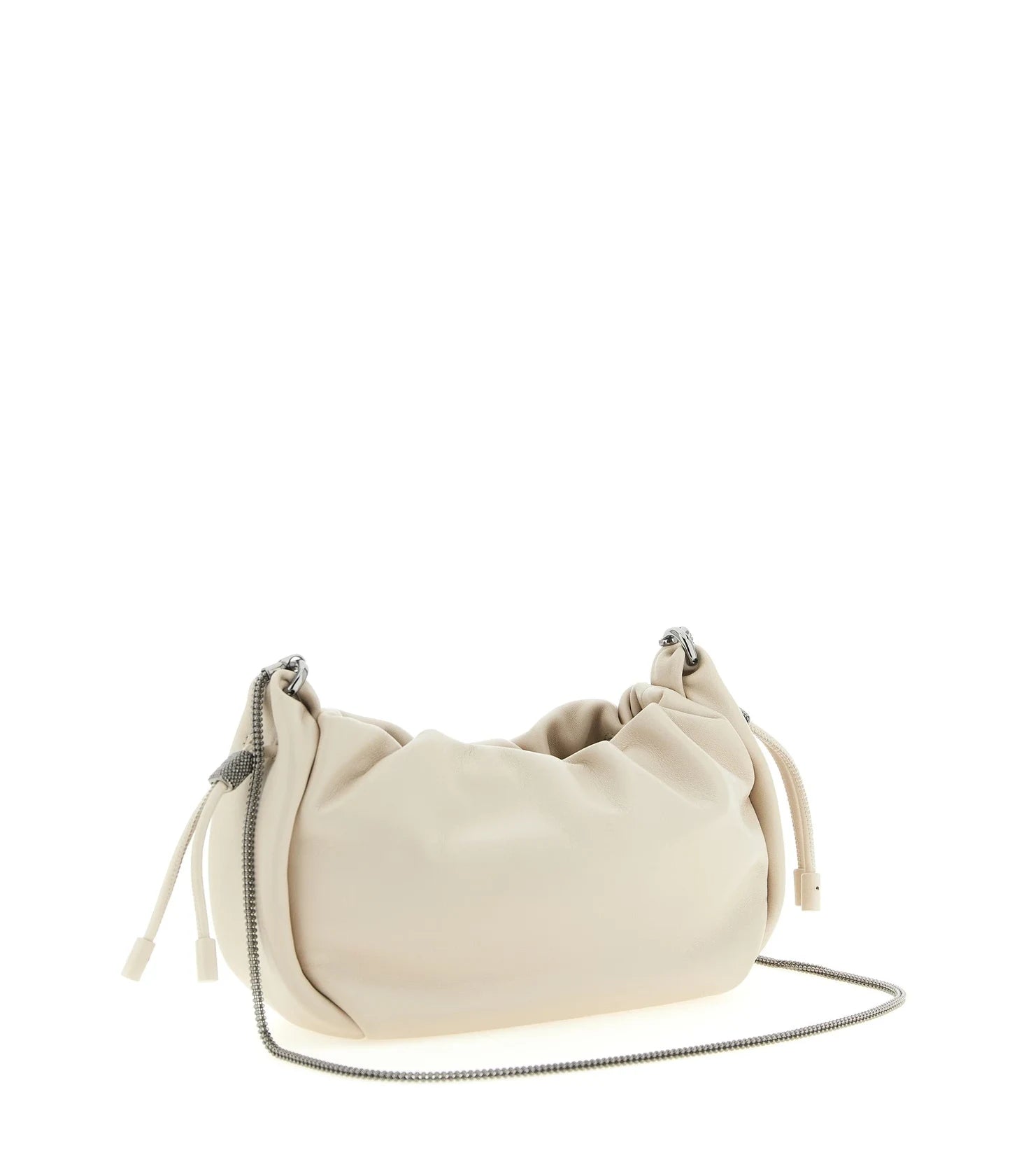 Brunello Cucinelli Cross Body Bag in white, Lamb Leather — view 2