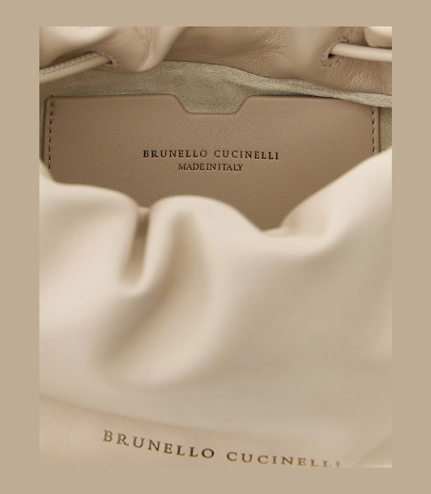 Brunello Cucinelli Cross Body Bag in white, Lamb Leather — view 4