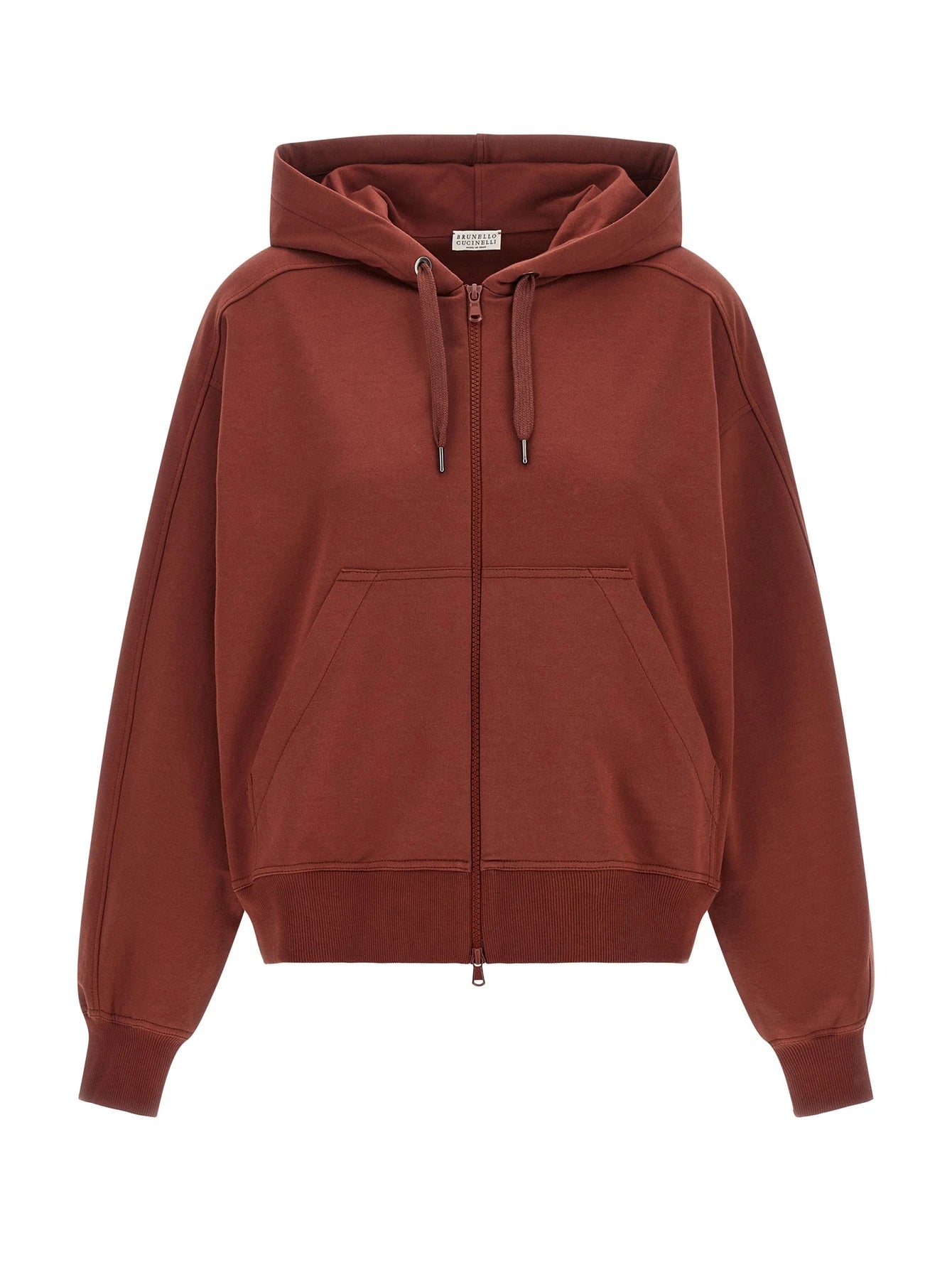 Brunello Cucinelli Hoodie in red, Cotton