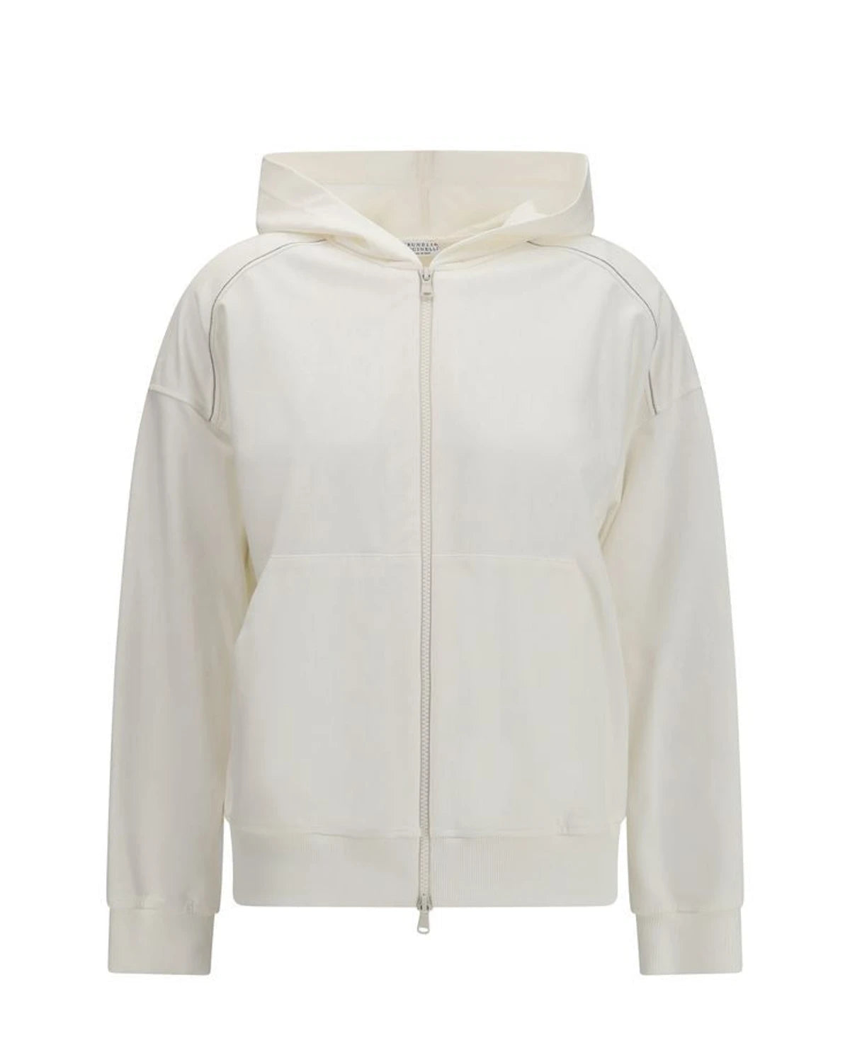 Brunello Cucinelli Hoodie in white, Cotton