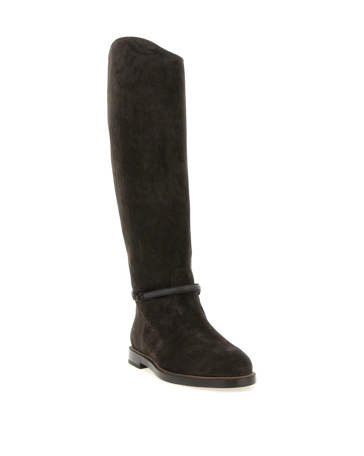 Brunello Cucinelli Knee High Boots in black, Calfskin Leather — view 2