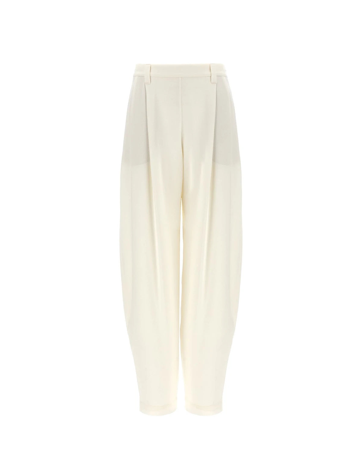 Brunello Cucinelli Palazzo Pant in white, Silk