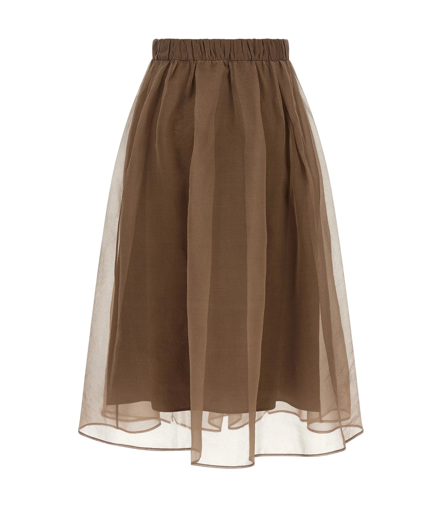 Brunello Cucinelli Skirt in brown, Silk — view 2