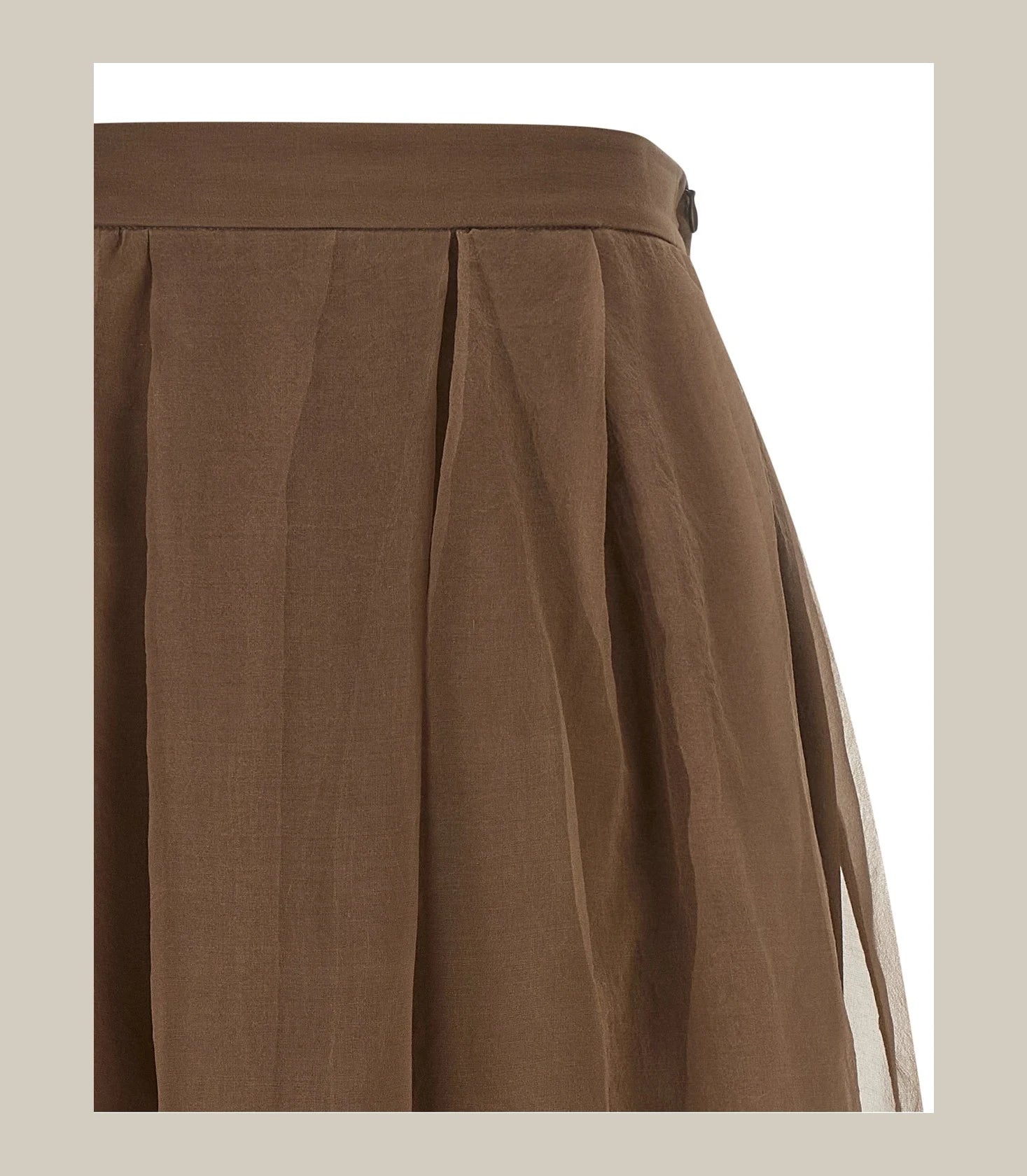 Brunello Cucinelli Skirt in brown, Silk — view 3
