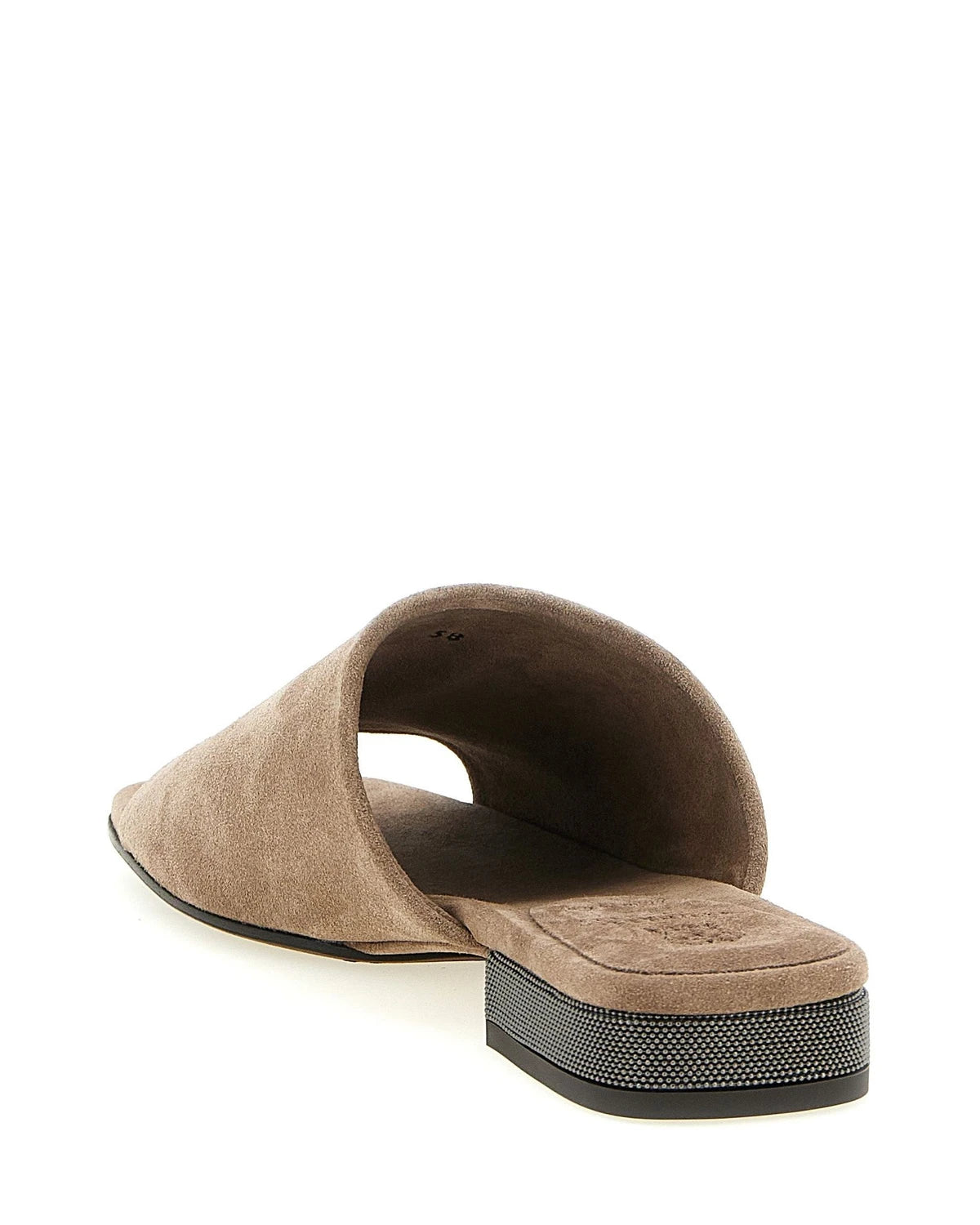 Brunello Cucinelli Slides in brown, Calfskin Leather — view 3