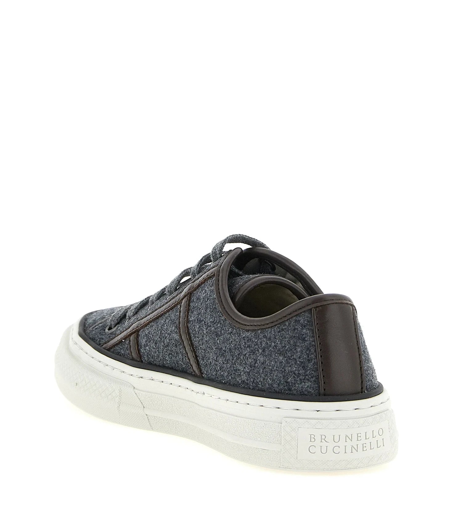 Brunello Cucinelli Sneakers in gray, Virgin Wool — view 3