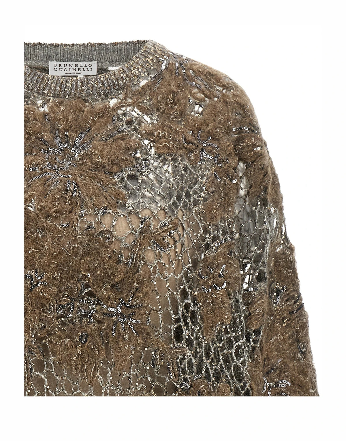 Brunello Cucinelli Sweater in beige, Mohair Wool — view 4